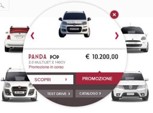 Circle of action, le call to action del sito fiat by domino